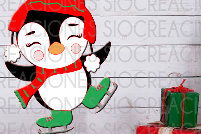 Σετ των 2 Intra απο ξύλο plywood 3mm-4mm πάχος Χριστουγεννιάτικο Penguin Stiking 3D Δίασταση 15x15 cm INTRAFABR-85100640