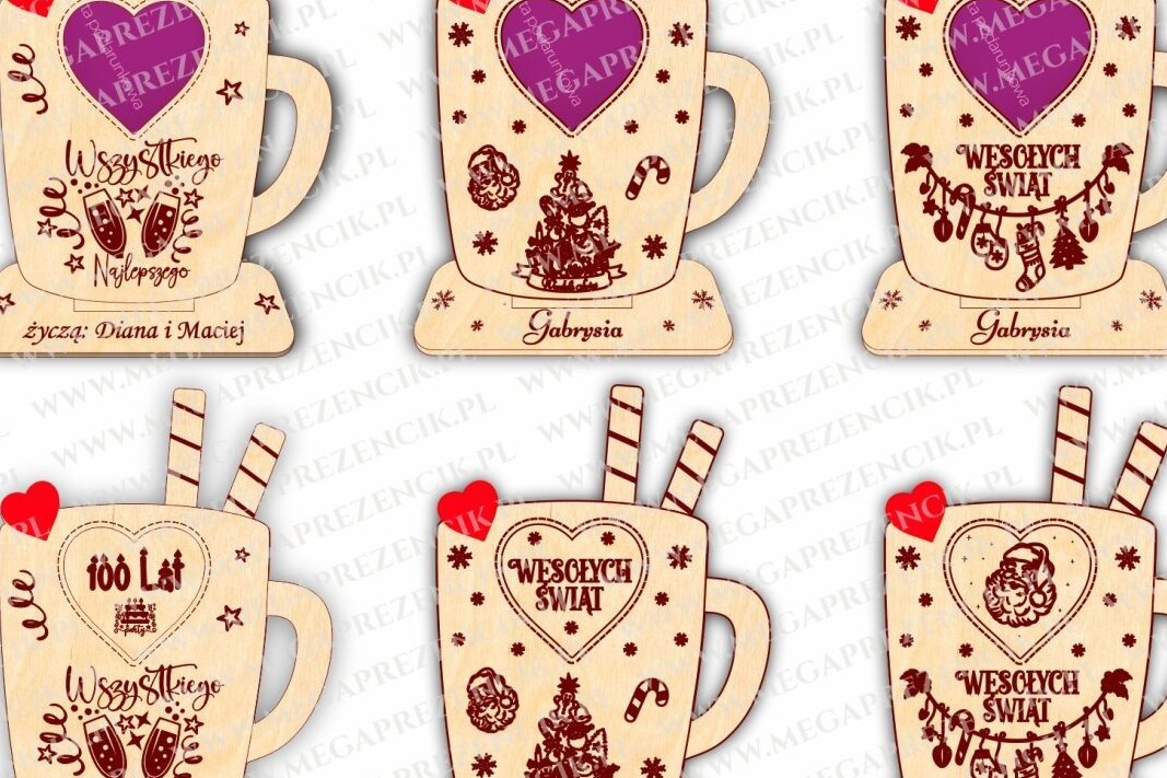 Σετ των 2 Intra απο ξύλο plywood 3mm-4mm πάχος Χριστουγεννιάτικη Εξατομικευμένη Δωροθήκη Δίασταση 15x15 cm INTRAFABR-41965435