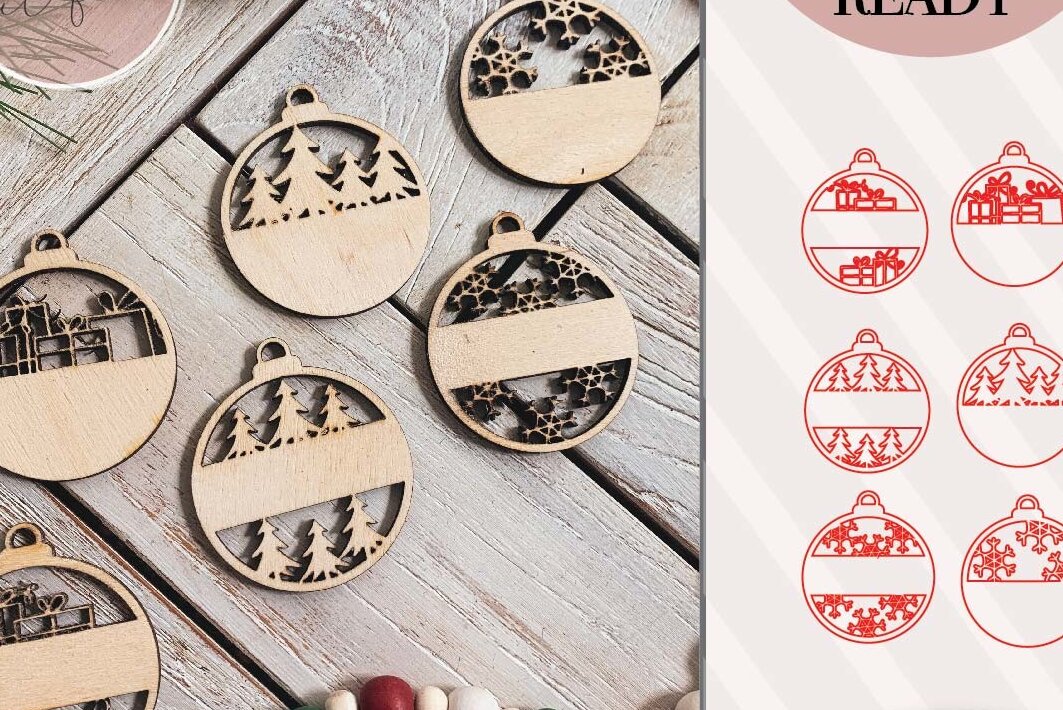 Σετ των 3 Intra απο ξύλο plywood 3mm-4mm πάχος Χριστουγεννιάτικο Προσωποποιημένο Στολίδι Δίασταση 8x8 cm INTRAFABR-72167027