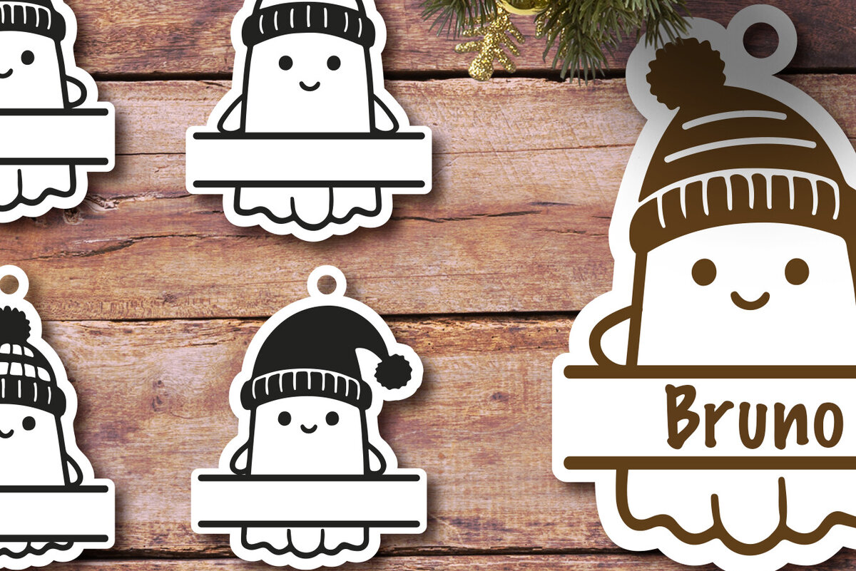 Σετ των 3 Intra απο ξύλο plywood 3mm-4mm πάχος Χριστουγεννιάτικο Προσωποποιημένο Στολίδι  Δίασταση 8x8 cm INTRAFABR-107639103