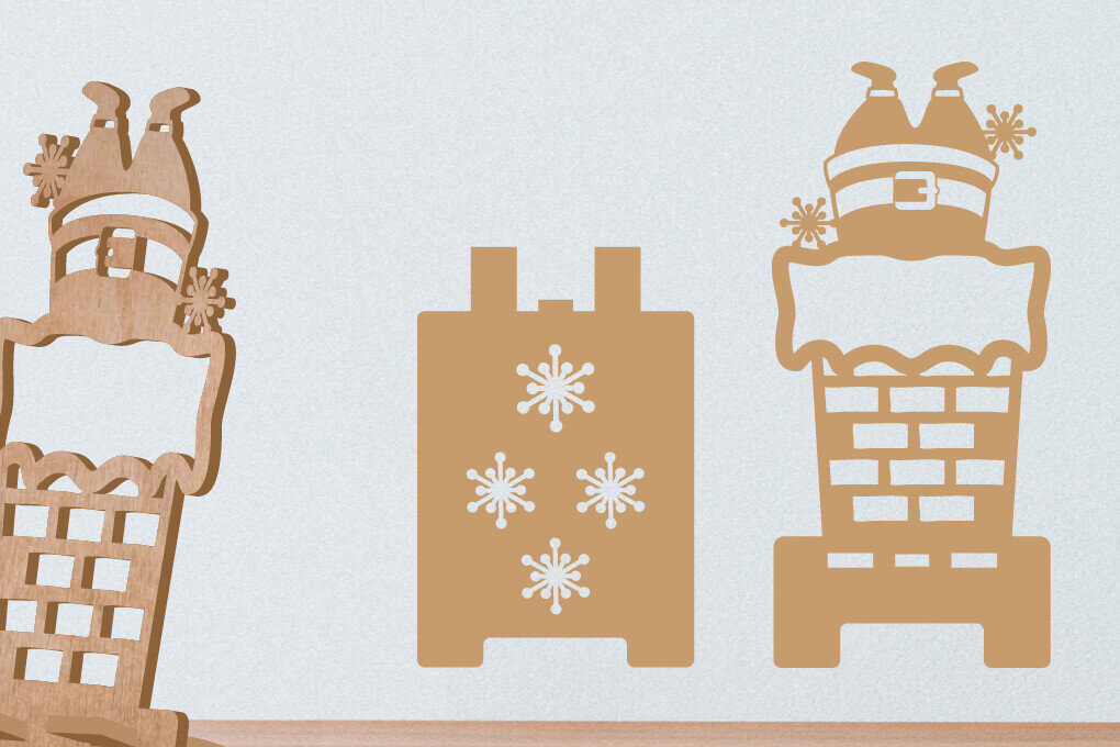 Intra απο ξύλο plywood 3mm-4mm πάχος Χριστουγεννιάτικο Τηλεφωνικό Σταντ | Χριστουγεννιάτικο τηλέφωνο Δίασταση 30x20 cm INTRAFABR-110031878