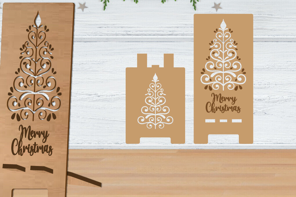 Intra απο ξύλο plywood 3mm-4mm πάχος Χριστουγεννιάτικη βάση τηλεφώνου 2 Δίασταση 30x20 cm INTRAFABR-81309517