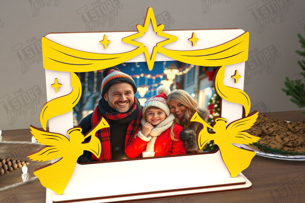 Intra απο ξύλο plywood 3mm-4mm πάχος Χριστουγεννιάτικη κορνίζα | Διακοπές | Δώρο Δίασταση 20x30 cm INTRAFABR-111362858