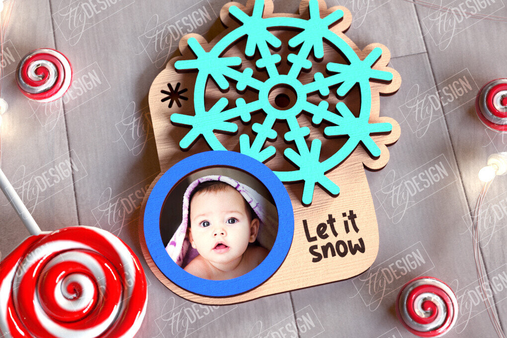 Intra απο ξύλο plywood 3mm-4mm πάχος Χριστουγεννιάτικο Photo Magnet | Ιδέα δώρου | CNC Δίασταση 15x15 cm INTRAFABR-108898195