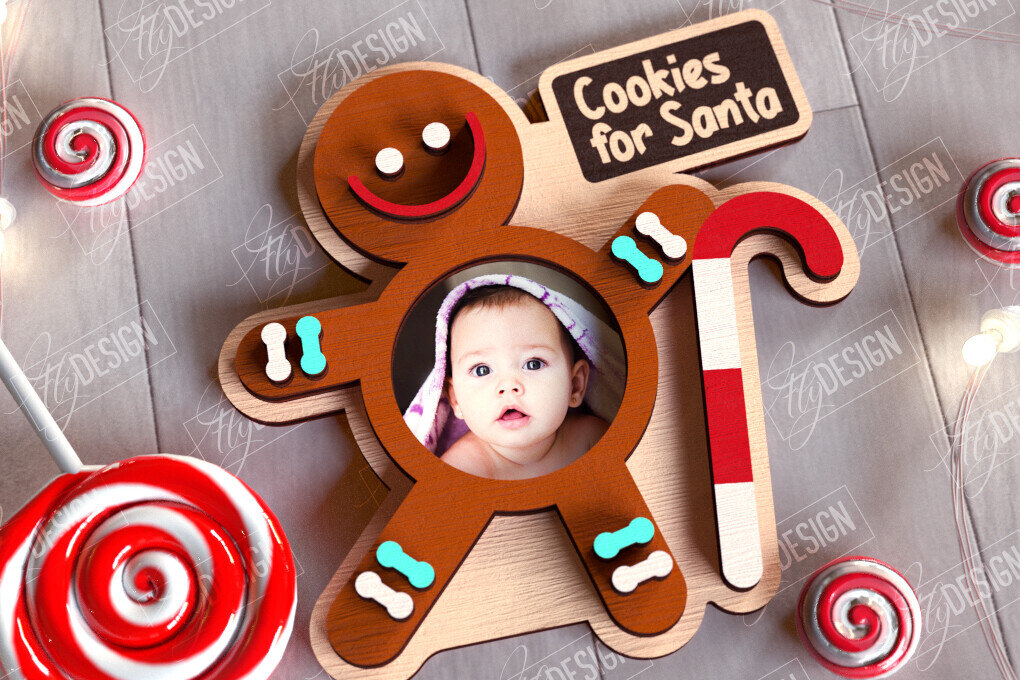 Σετ των 2 Intra απο ξύλο plywood 3mm-4mm πάχος Χριστουγεννιάτικο Photo Magnet | Ιδέα δώρου | CNC Δίασταση 15x15 cm INTRAFABR-108898218