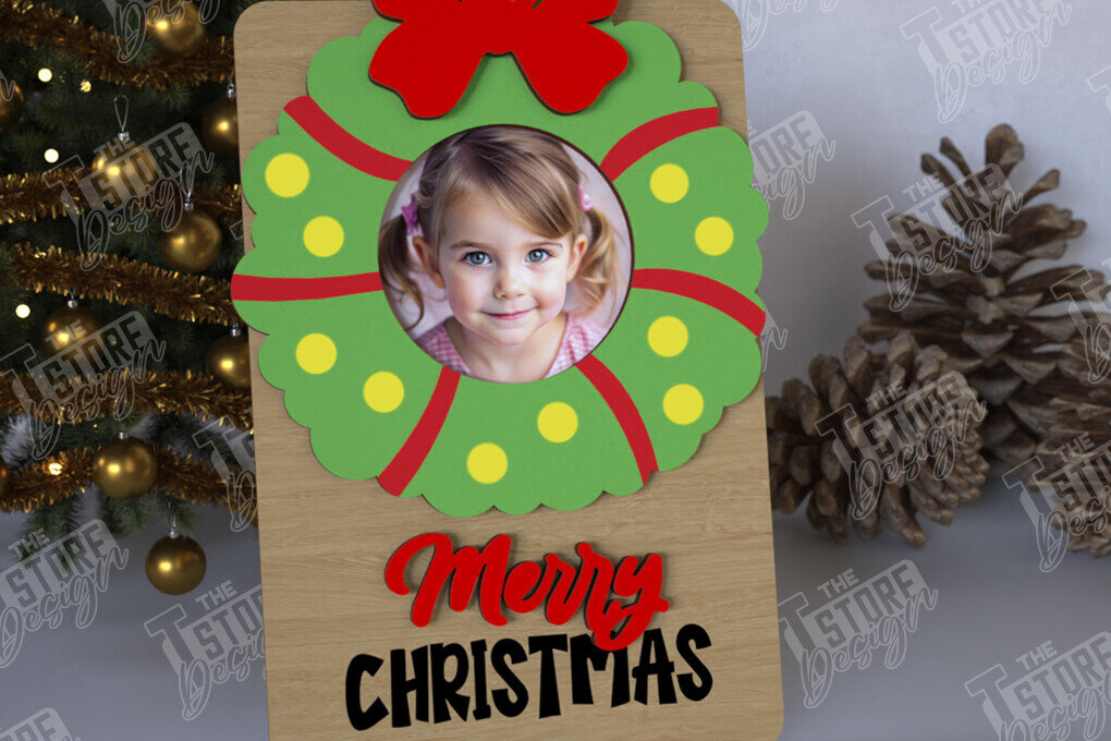 Intra απο ξύλο plywood 3mm-4mm πάχος Χριστουγεννιάτικο Photo Magnet | Ιδέα δώρου | CNC Δίασταση 15x15 cm INTRAFABR-108316552