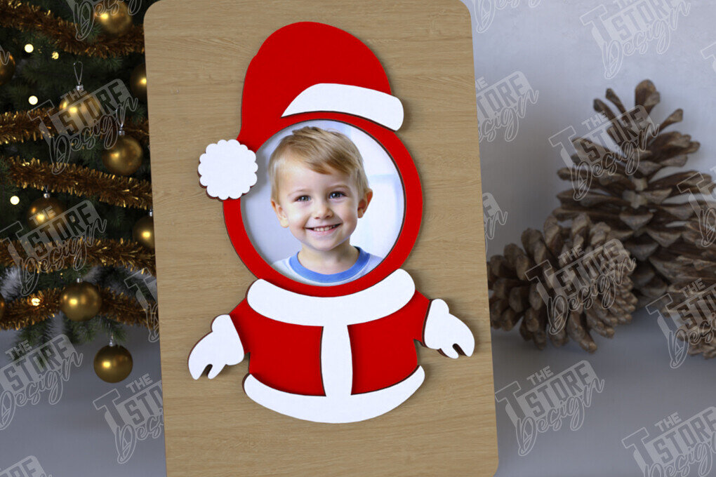 Σετ των 2 Intra απο ξύλο plywood 3mm-4mm πάχος Χριστουγεννιάτικο Photo Magnet | Ιδέα δώρου | CNC Δίασταση 15x15 cm INTRAFABR-108316723