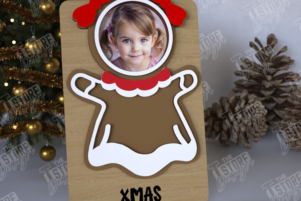 Σετ των 2 Intra απο ξύλο plywood 3mm-4mm πάχος Χριστουγεννιάτικο Photo Magnet | Ιδέα δώρου | CNC Δίασταση 15x15 cm INTRAFABR-108316835