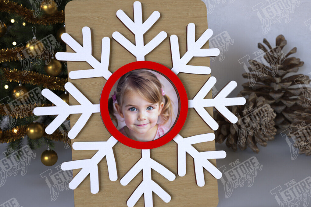 Σετ των 2 Intra απο ξύλο plywood 3mm-4mm πάχος Χριστουγεννιάτικο Photo Magnet | Ιδέα δώρου | CNC Δίασταση 15x15 cm INTRAFABR-108316463