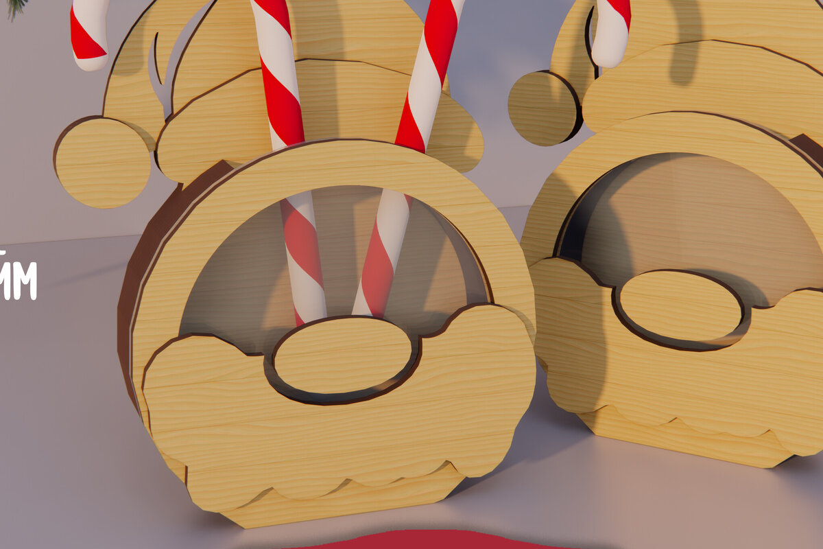 Σετ των 2 Intra απο ξύλο plywood 3mm-4mm πάχος Χριστουγεννιάτικος Κουμπαράς . Κουτί χρημάτων Δίασταση 15x15 cm INTRAFABR-80231650