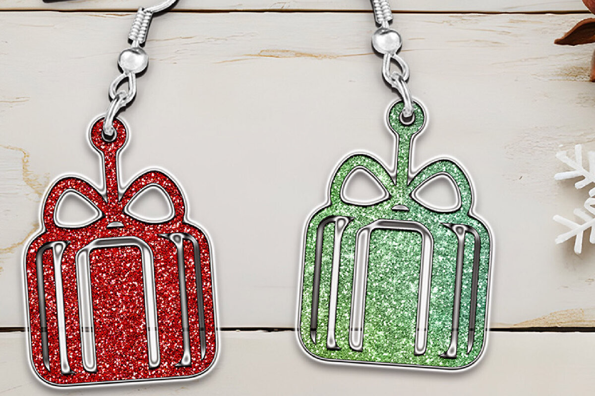 Σετ των 3 Intra απο ξύλο plywood 3mm-4mm πάχος Σκουλαρίκια Χριστουγεννιάτικου Δώρου . Δίασταση 4x4 cm INTRAFABR-110023601