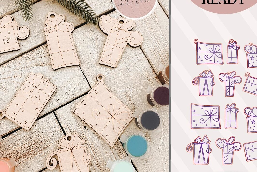 Σετ των 3 Intra απο ξύλο plywood 3mm-4mm πάχος Χριστουγεννιάτικα δώρα Paint Kit Δίασταση 8x8 cm INTRAFABR-75548915