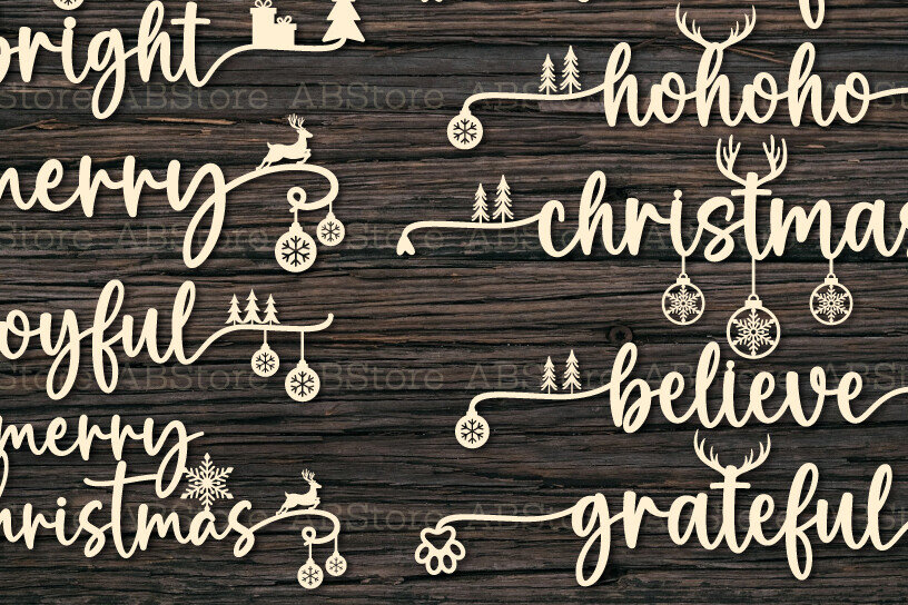 Σετ των 3 Intra απο ξύλο plywood 3mm-4mm πάχος Χριστουγεννιάτικο απόσπασμα Δίασταση 15x15 cm INTRAFABR-109543708