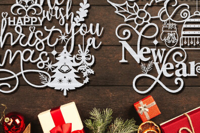 Σετ των 3 Intra απο ξύλο plywood 3mm-4mm πάχος Χριστουγεννιάτικο Στολίδι  1146 Δίασταση 8x8 cm INTRAFABR-109138358