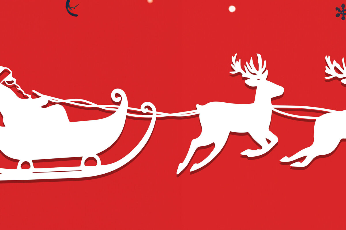 Σετ των 3 Intra απο ξύλο plywood 3mm-4mm πάχος κοπής Χριστουγεννιάτικου έλκηθρου ταράνδου Δίασταση 8x8 cm INTRAFABR-105502241