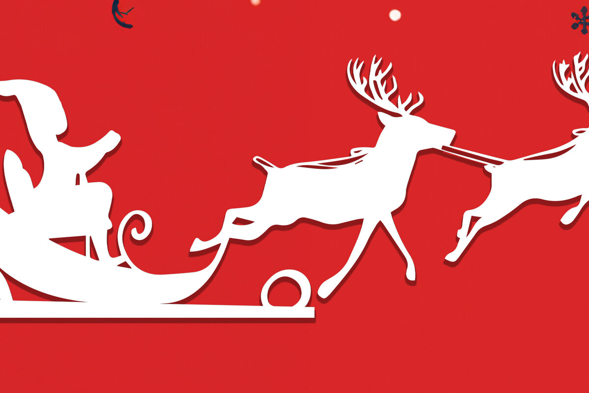 Σετ των 3 Intra απο ξύλο plywood 3mm-4mm πάχος κοπής Χριστουγεννιάτικου έλκηθρου ταράνδου Δίασταση 8x8 cm INTRAFABR-105490576