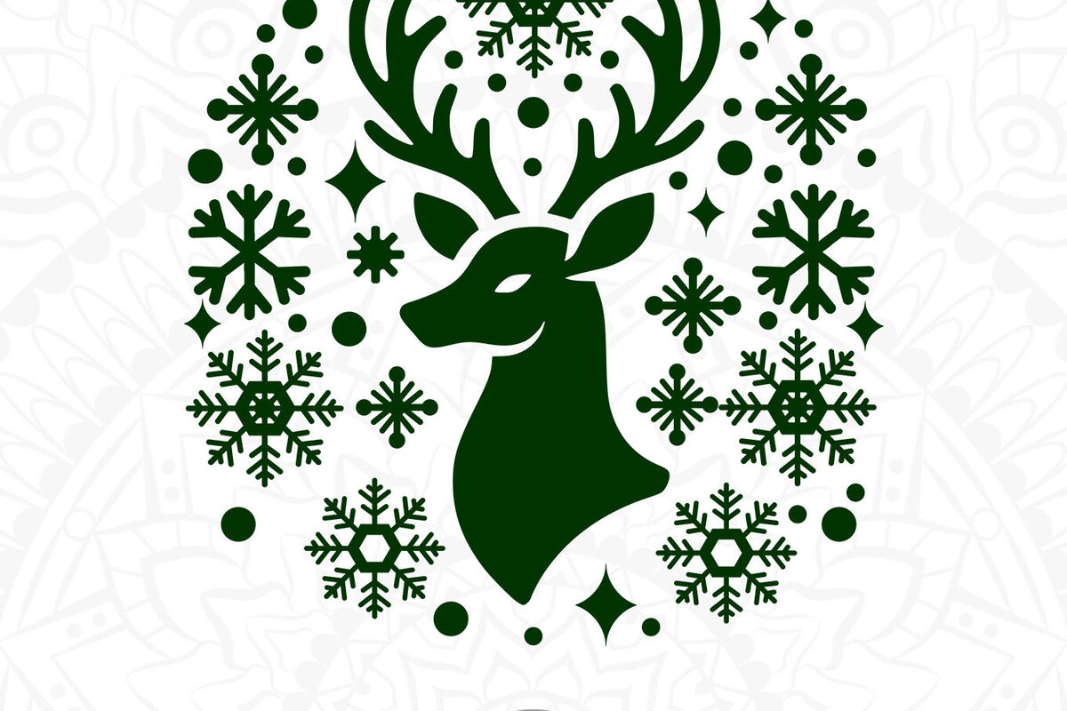 Σετ των 2 Intra απο ξύλο plywood 3mm-4mm πάχος Christmas Reindeer, Cut  Δίασταση 15x15 cm INTRAFABR-107794539