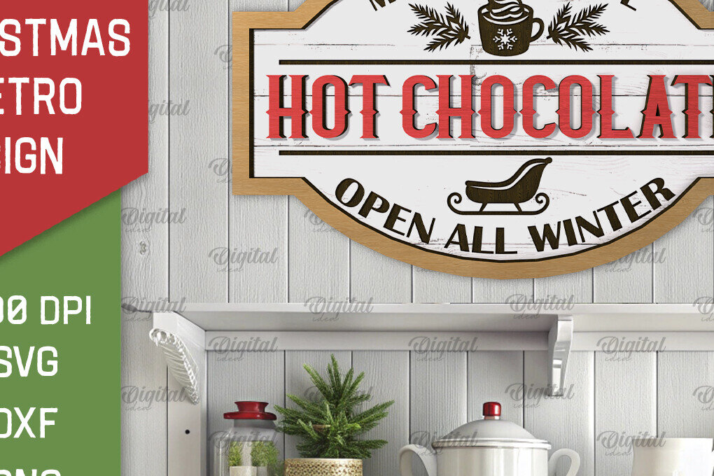 Σετ των 2 Intra απο ξύλο plywood 3mm-4mm πάχος Σχέδιο κοπής με λέιζερ Χριστουγεννιάτικο ρετρό σημάδι Δίασταση 15x15 cm INTRAFABR-105197217