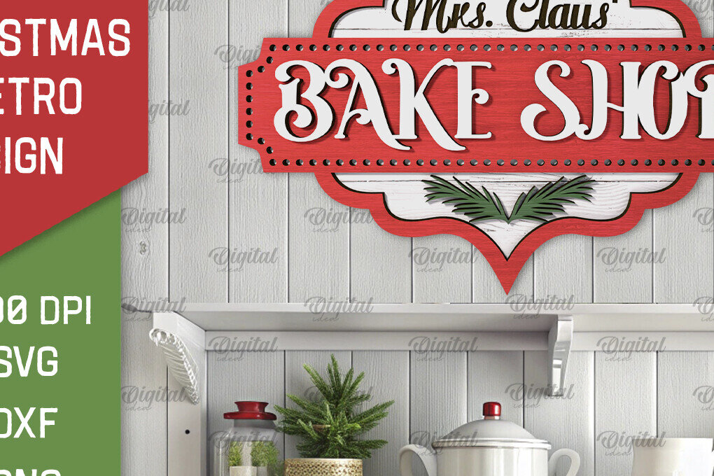 Σετ των 3 Intra απο ξύλο plywood 3mm-4mm πάχος Σχέδιο κοπής με λέιζερ Χριστουγεννιάτικο ρετρό σημάδι Δίασταση 15x15 cm INTRAFABR-105197434