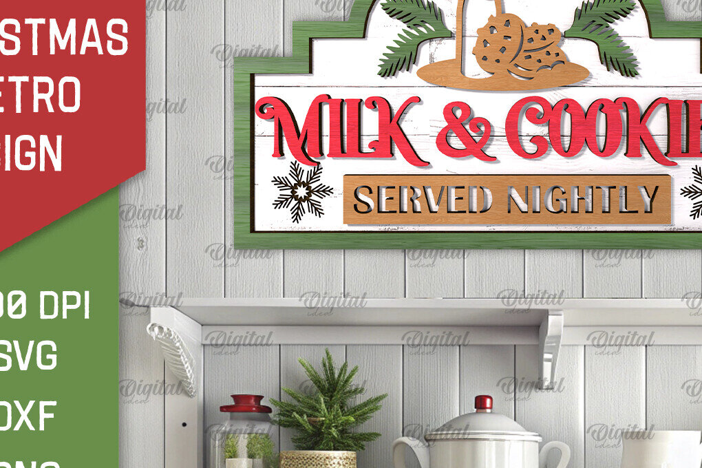 Σετ των 2 Intra απο ξύλο plywood 3mm-4mm πάχος Σχέδιο κοπής με λέιζερ Χριστουγεννιάτικο ρετρό σημάδι Δίασταση 15x15 cm INTRAFABR-105197507