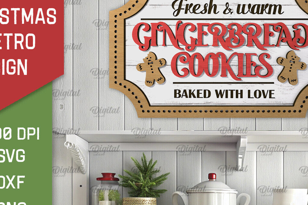 Σετ των 2 Intra απο ξύλο plywood 3mm-4mm πάχος Σχέδιο κοπής με λέιζερ Χριστουγεννιάτικο ρετρό σημάδι Δίασταση 15x15 cm INTRAFABR-105197038