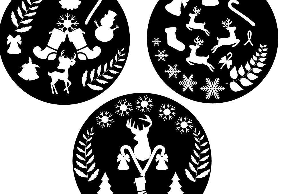 Σετ των 2 Intra απο ξύλο plywood 3mm-4mm πάχος Christmas Round Dacor Nature Δίασταση 15x15 cm INTRAFABR-81735496