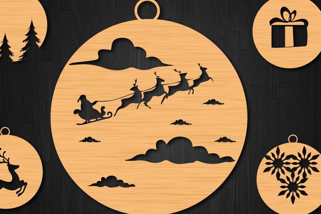 Intra απο ξύλο plywood 3mm-4mm πάχος Χριστουγεννιάτικη δέσμη κομμένης στρογγυλής στρώσης Δίασταση 30x20 cm INTRAFABR-41036864