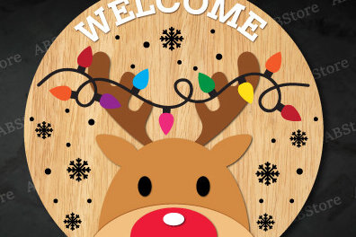 Σετ των 2 Intra απο ξύλο plywood 3mm-4mm πάχος Χριστουγεννιάτικο στρογγυλό σημάδι κοπής με λέιζερ Δίασταση 15x15 cm INTRAFABR-106049233