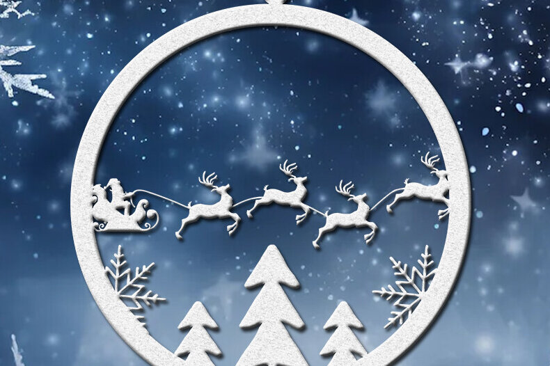 Intra απο ξύλο plywood 3mm-4mm πάχος Γύρος Χριστουγέννων Δίασταση 20x30 cm INTRAFABR-86061137