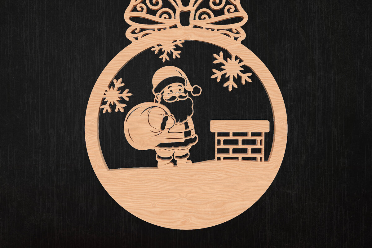 Σετ των 3 Intra απο ξύλο plywood 3mm-4mm πάχος Χριστουγεννιάτικο στολίδι καμινάδας Santa Δίασταση 8x8 cm INTRAFABR-110388212