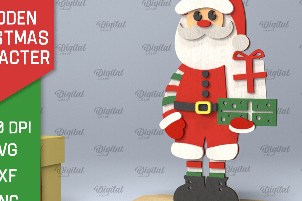 Σετ των 2 Intra απο ξύλο plywood 3mm-4mm πάχος Χριστουγεννιάτικο ντεκόρ με λέιζερ Δίασταση 15x15 cm INTRAFABR-104437160