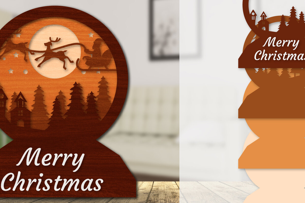 Intra απο ξύλο plywood 3mm-4mm πάχος Χριστουγεννιάτικο έλκηθρο 3D  Δίασταση 30x20 cm INTRAFABR-110790564