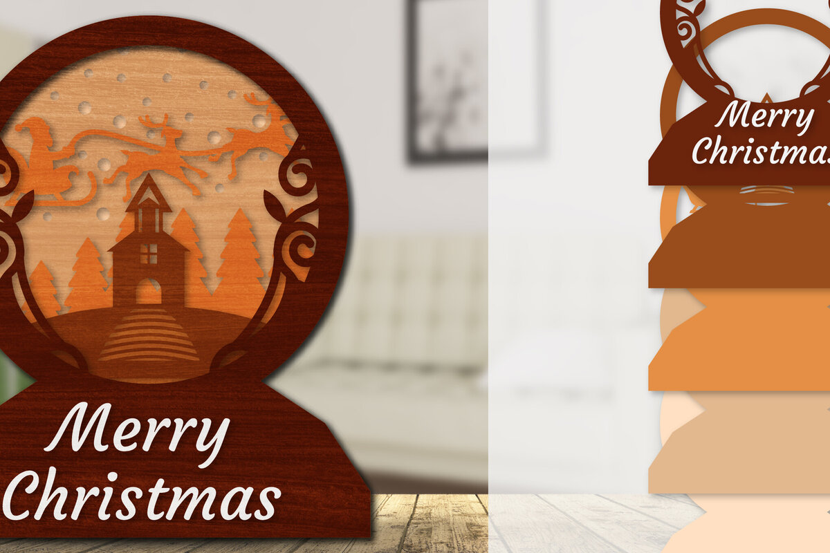 Intra απο ξύλο plywood 3mm-4mm πάχος Χριστουγεννιάτικο έλκηθρο 3D  Δίασταση 30x20 cm INTRAFABR-110790599