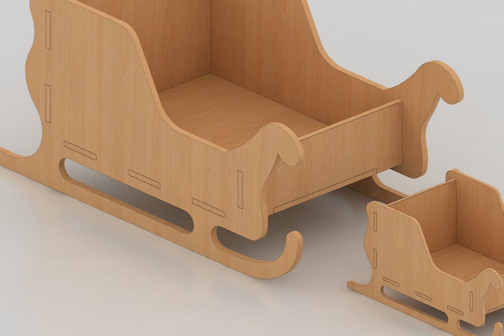 Intra απο ξύλο plywood 3mm-4mm πάχος Χριστουγεννιάτικη διακόσμηση με έλκηθρο 023 Δίασταση 15x15 cm INTRAFABR-117602237