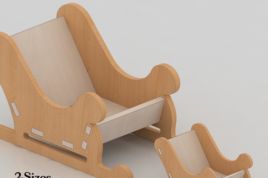 Intra απο ξύλο plywood 3mm-4mm πάχος Χριστουγεννιάτικη διακόσμηση με έλκηθρο Άγιου Βασίλη Ai Δίασταση 30x20 cm INTRAFABR-42953883