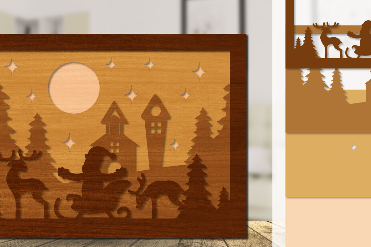 Intra απο ξύλο plywood 3mm-4mm πάχος Χριστουγεννιάτικο έλκηθρο με λέιζερ Δίασταση 30x20 cm INTRAFABR-110791342