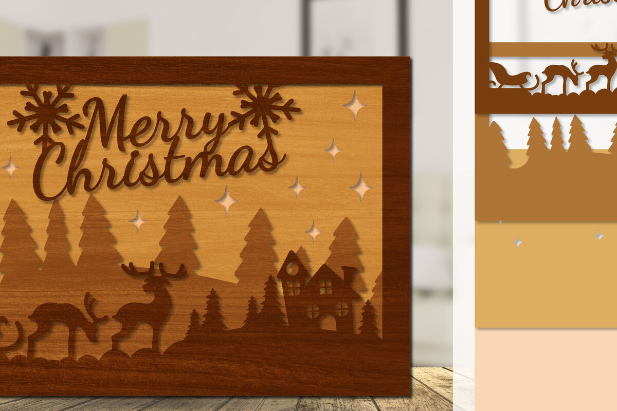 Intra απο ξύλο plywood 3mm-4mm πάχος Χριστουγεννιάτικο έλκηθρο με λέιζερ Δίασταση 30x20 cm INTRAFABR-110791182