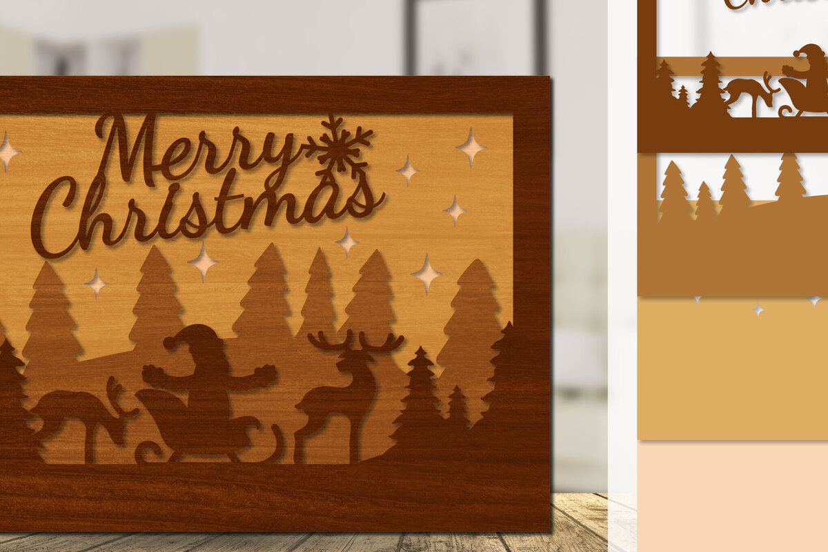 Intra απο ξύλο plywood 3mm-4mm πάχος Χριστουγεννιάτικο έλκηθρο με λέιζερ Δίασταση 30x20 cm INTRAFABR-110791266