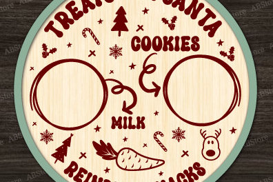 Σετ των 3 Intra απο ξύλο plywood 3mm-4mm πάχος Χριστουγεννιάτικο Δίσκο Άγιου Βασίλη Δίασταση 15x15 cm INTRAFABR-105389120