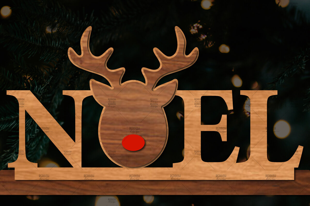 Σετ των 2 Intra απο ξύλο plywood 3mm-4mm πάχος Χριστουγεννιάτικη σκηνή 3D Δίασταση 15x15 cm INTRAFABR-113198936