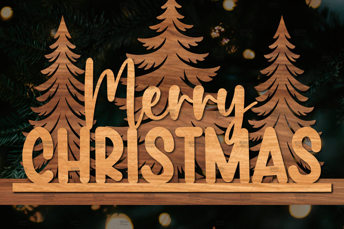 Σετ των 2 Intra απο ξύλο plywood 3mm-4mm πάχος Χριστουγεννιάτικη Σκηνή Δίασταση 15x15 cm INTRAFABR-106403025