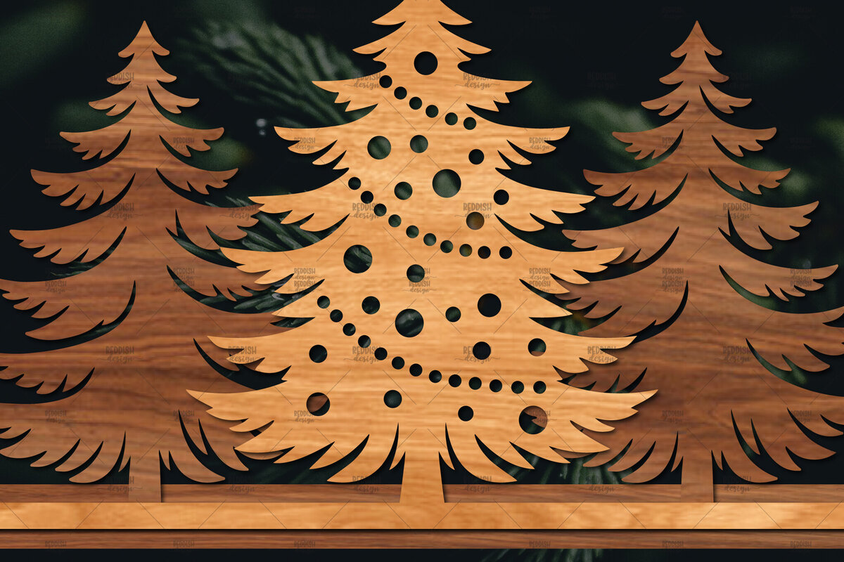 Σετ των 2 Intra απο ξύλο plywood 3mm-4mm πάχος Χριστουγεννιάτικη Σκηνή Δίασταση 15x15 cm INTRAFABR-106403049