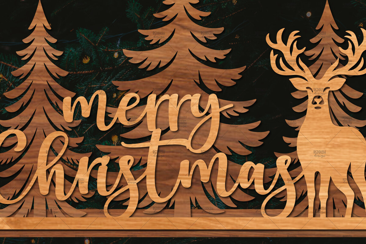 Σετ των 2 Intra απο ξύλο plywood 3mm-4mm πάχος Χριστουγεννιάτικη Σκηνή Δίασταση 15x15 cm INTRAFABR-106403059