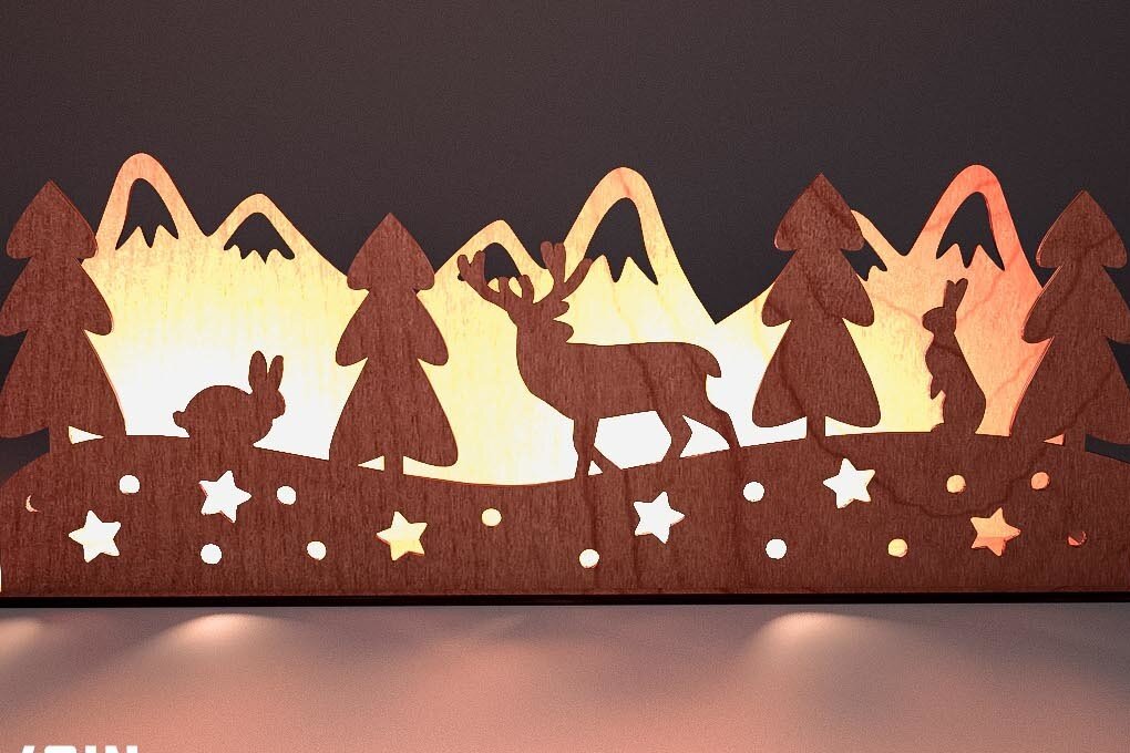 Intra απο ξύλο plywood 3mm-4mm πάχος Χριστουγεννιάτικη Σκηνή Δίασταση 15x15 cm INTRAFABR-75890737