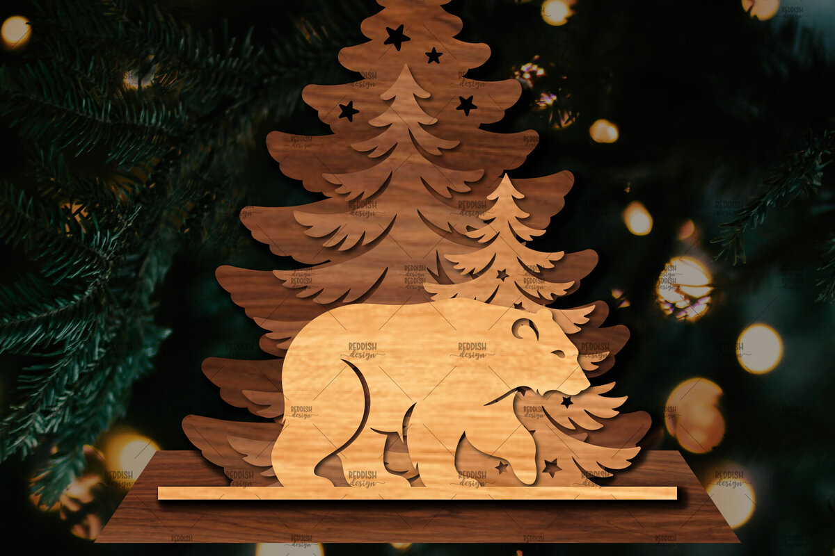 Σετ των 2 Intra απο ξύλο plywood 3mm-4mm πάχος Χριστουγεννιάτικη Σκηνή Δίασταση 15x15 cm INTRAFABR-107826952