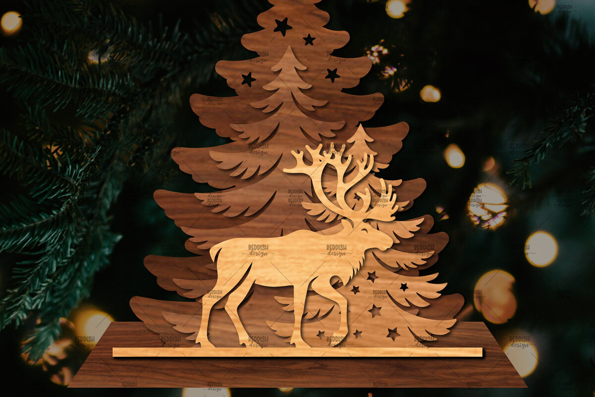 Σετ των 3 Intra απο ξύλο plywood 3mm-4mm πάχος Χριστουγεννιάτικη Σκηνή Δίασταση 15x15 cm INTRAFABR-107827012