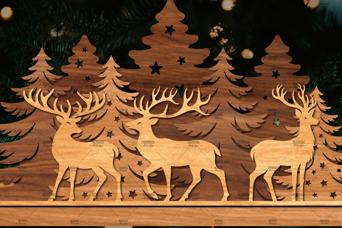 Intra απο ξύλο plywood 3mm-4mm πάχος Χριστουγεννιάτικη Σκηνή Δίασταση 15x15 cm INTRAFABR-107827184