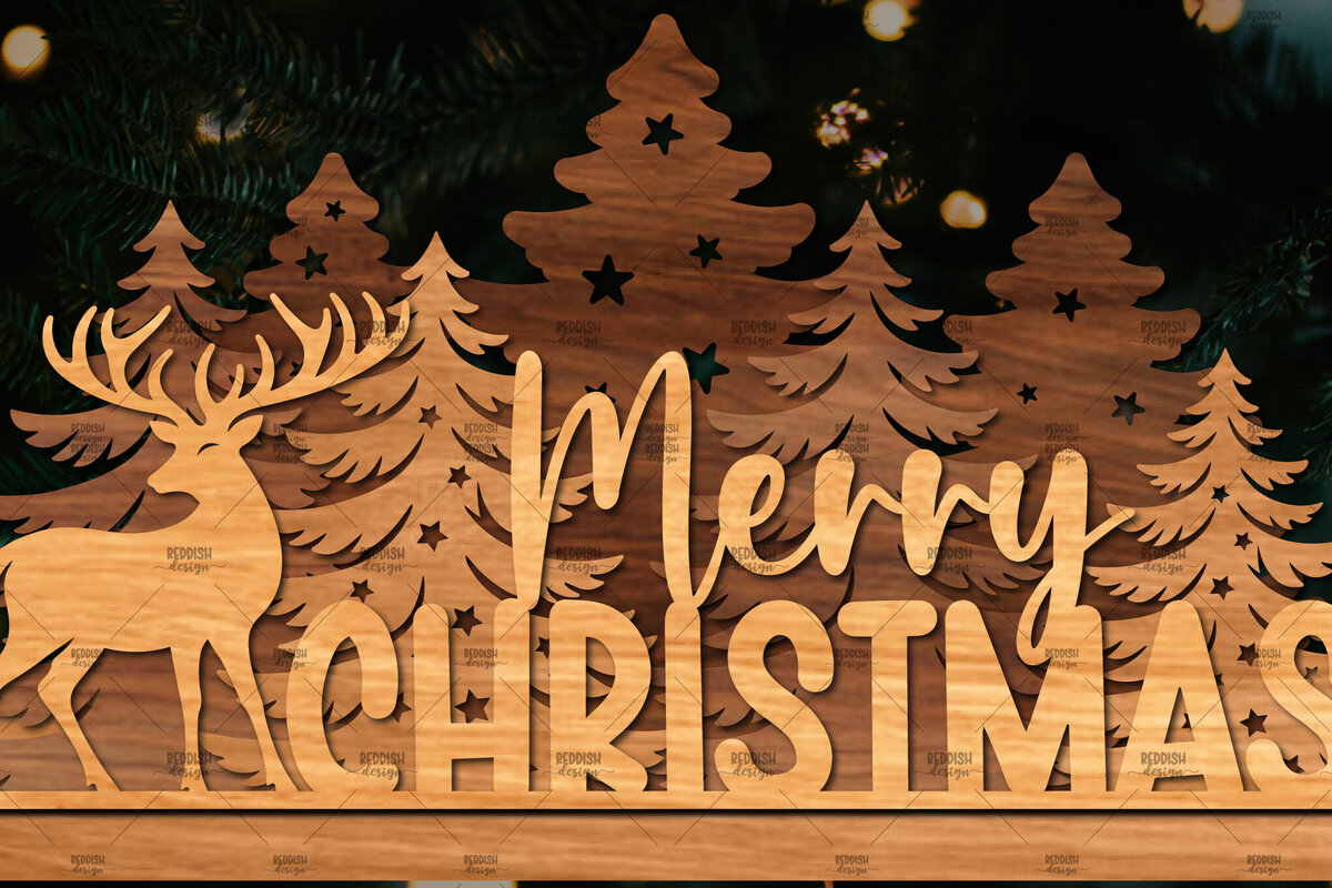 Σετ των 3 Intra απο ξύλο plywood 3mm-4mm πάχος Χριστουγεννιάτικη Σκηνή Δίασταση 15x15 cm INTRAFABR-107827289