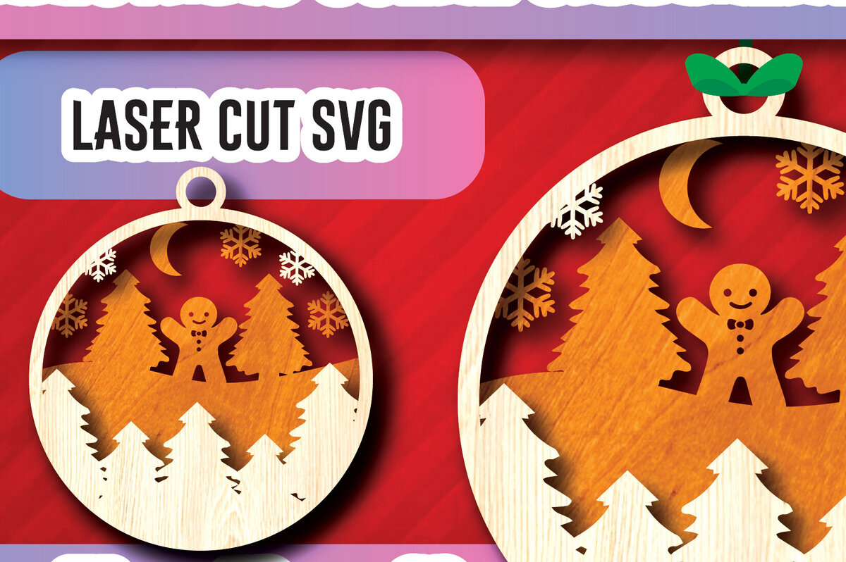 Σετ των 3 Intra απο ξύλο plywood 3mm-4mm πάχος Χριστουγεννιάτικα στολίδια σκηνής με λέιζερ Δίασταση 8x8 cm INTRAFABR-104752644