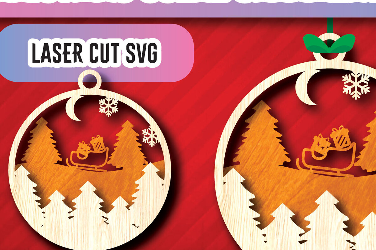 Σετ των 3 Intra απο ξύλο plywood 3mm-4mm πάχος Χριστουγεννιάτικα στολίδια σκηνής με λέιζερ Δίασταση 8x8 cm INTRAFABR-104800536